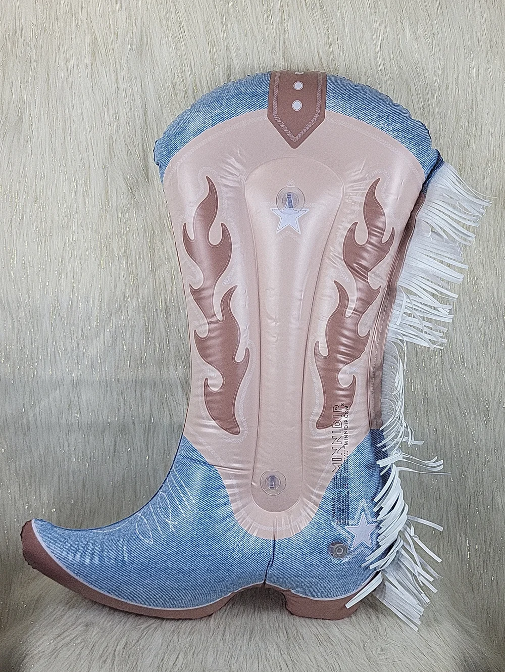 Minnidip Reusable Balloon Fringed Denim Boot